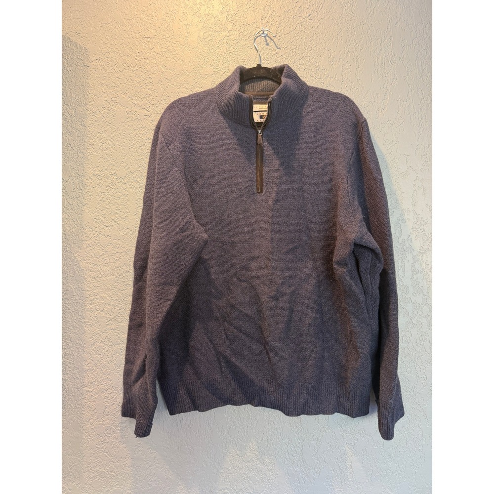 Joseph Abboud Limited Edition 100% Cashmere Quarter Zip Sweater XXL Blue Gray